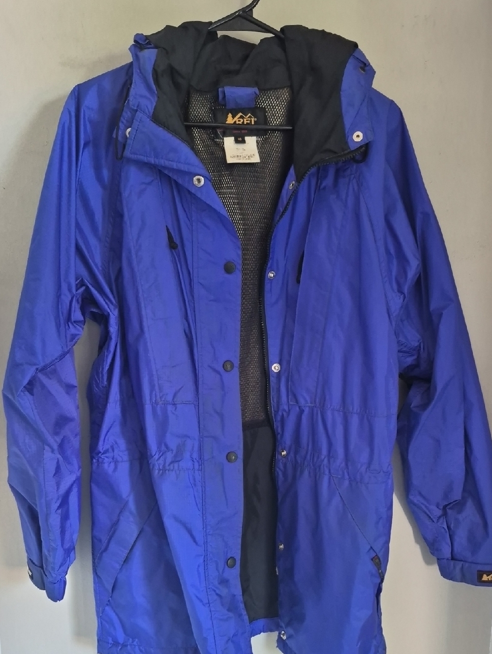 REI Royal Blue Hooded Waterproof Shell Jacket